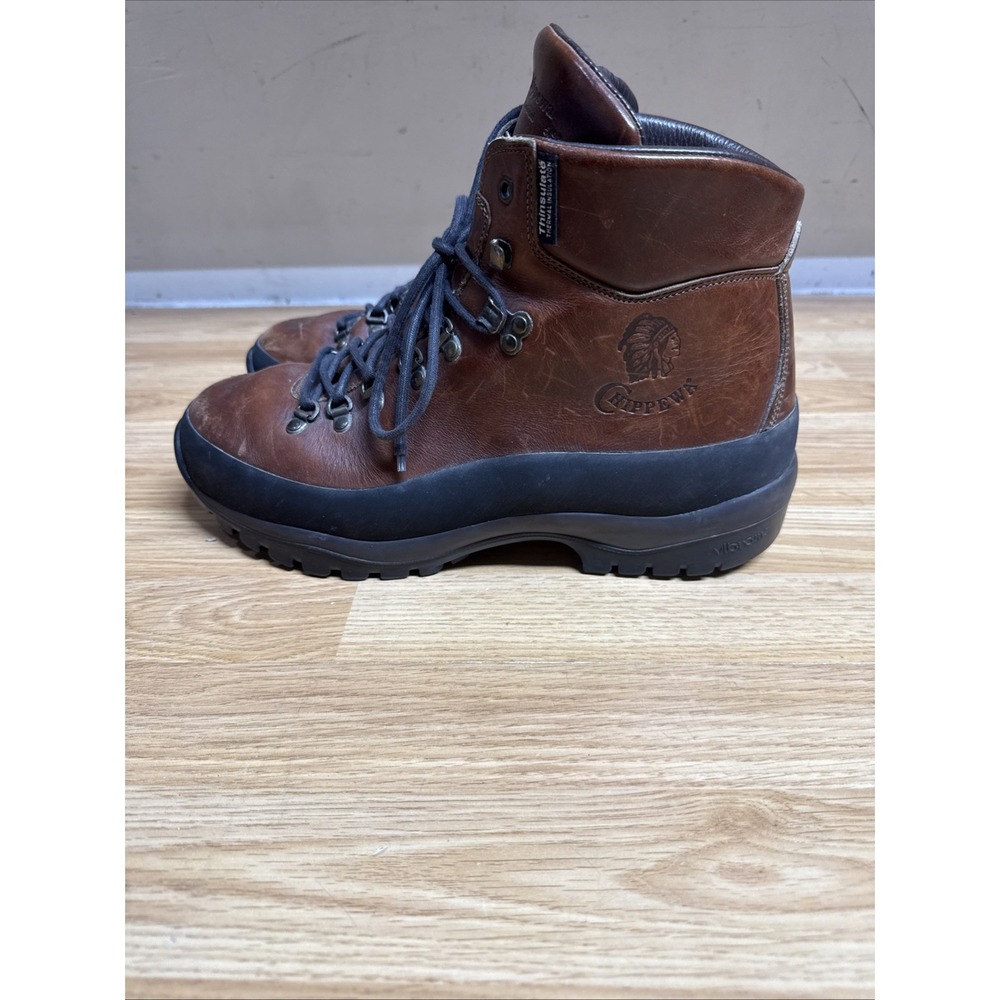 Chippewa Field Work Hiking Boots - Leather Lace To Toe Thinsulate Vibram - 13M